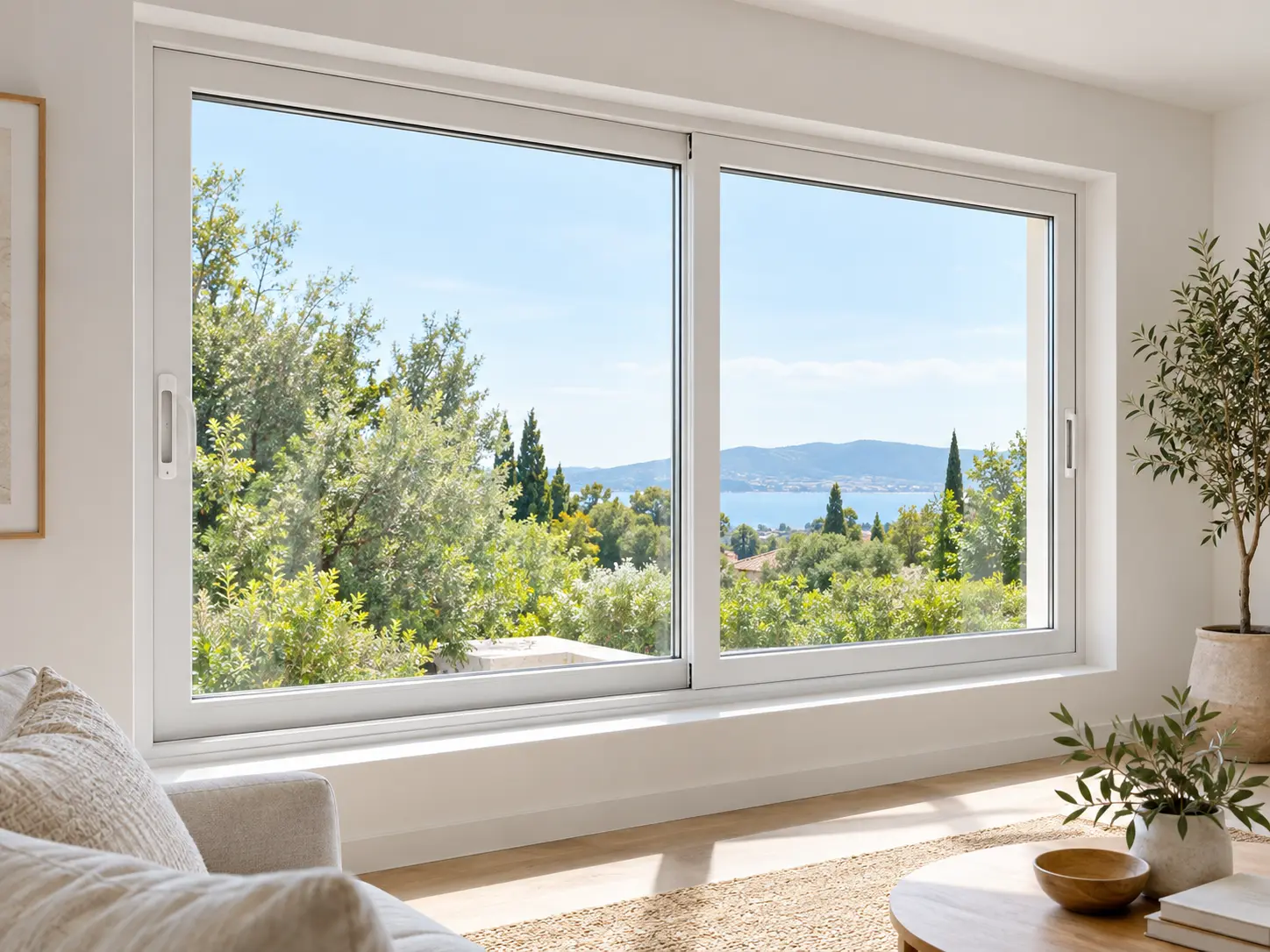 Imagen referencial de una ventana corredera de PVC